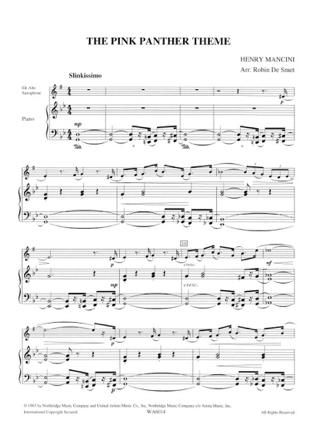 Pink Panther Theme - MANCINI - Partition - Saxophone